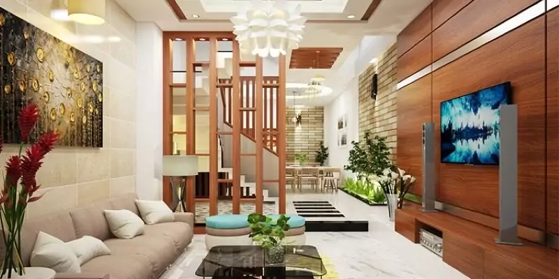 Tổng hợp 5 mẫu trang trí phòng khách nhà ống 5m đẹp nhất hiện nay